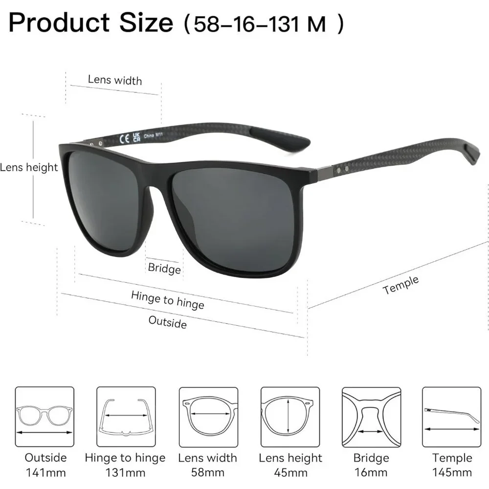 Luxury Ultralight Carbon Fiber Polarized Sunglasses for Men – UV400 Protection